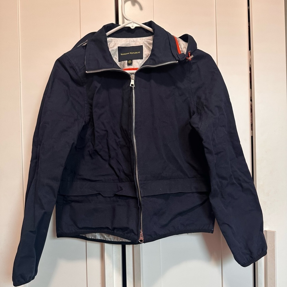 Banana‎ Republic Dark Blue Rain Coat Jacket size XS - Picture 4 of 10